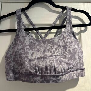 lululemon Energy Bra, Size 10, Gray & White.